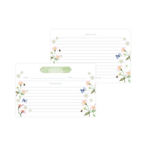 Wildflower Recipe Cards, Mother's Day Gift, Bridal Shower Recipe Cards, Housewarming Gift, Couples Gift, Watercolor Wildflowers