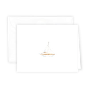Zeilboot aquarel kaartset, aquarel briefpapier, kustbriefpapier, New England-stijl, bedankkaart babyshower, kousvuller