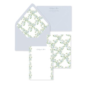 Ensemble de cartes de correspondance personnalisées Abigail, aquarelle, papeterie côtière, cartes de correspondance d'été, cadeau pour elle, papeterie de mariage, cadeau de fiançailles