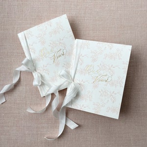 Blush Pink Toile Wedding Vow Books, Gold Foil Text {bridal Shower ...