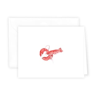 Lobster Watercolor Notecard Set, Watercolor Stationery, Coastal Stationery, New England Style, Gift for Her, Stocking Stuffer