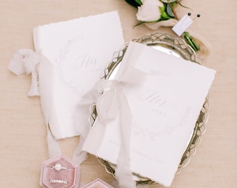 Libros de votos matrimoniales, librito de votos, rasgado a mano, cinta de seda, nuestros votos, votos personalizados, regalo para despedida de soltera, regalo de boda personalizado