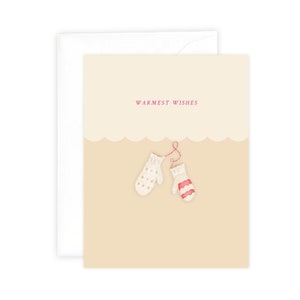 Auguri più calorosi Holiday Mittens Biglietto di auguri, Cartolina di Natale, Confezione regalo boutique, Cartoleria ad acquerello, Cancelleria da scrivania, Idea regalo