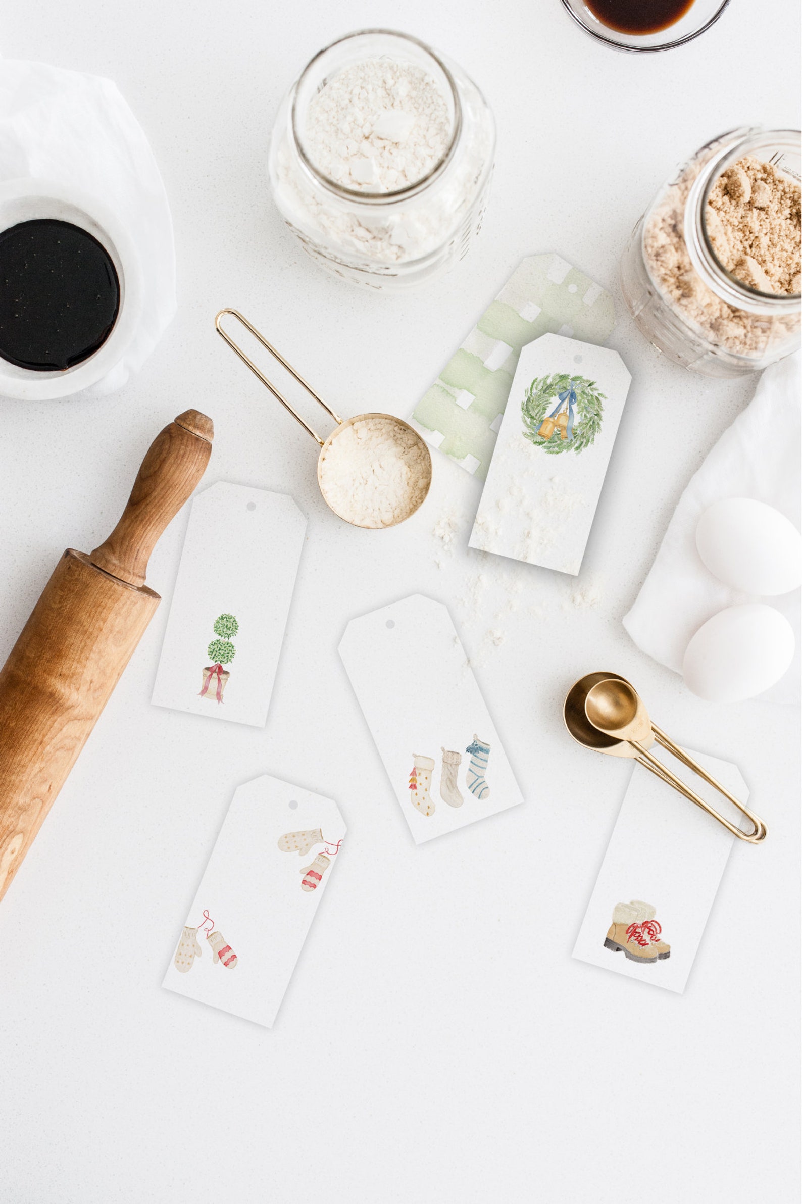 Holiday Stocking Gift Tags Christmas Wrapping Paper Boutique Etsy