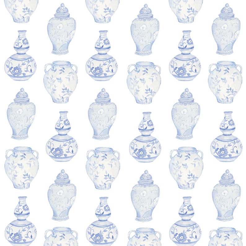 Ginger Jar Wrapping Paper Watercolor Chinoiserie Gift Wrap Etsy