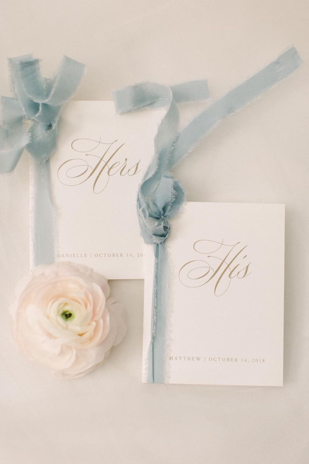 Wedding Vow Books Gold Text Silk Ribbon, Vow Booklet, Linen Vow Book, Personalized gift, Our Vows, Bridal Shower Gift, Engaged, Wedding Gift