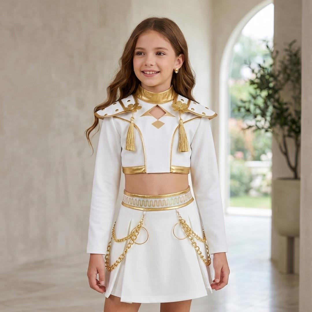 White and Gold Pants Suit - Etsy