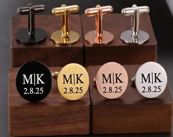 Gemelli Data Personalizzata - Monogramma Inciso, Acciaio Inox, Regalo Matrimonio, Anniversario per Lui