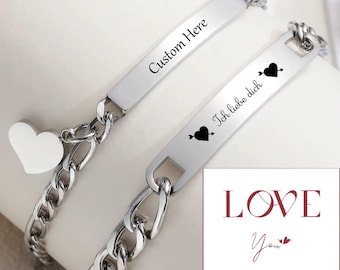 Bracciale Nome Personalizzato - Gioielli Cuore, Regalo San Valentino, Regalo Personalizzato