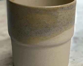 Tazza in Gres - Tazza da Caffè in Ceramica Crema Fatta a Mano, Tazza da Tè, Regalo