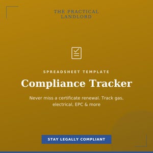 Landlord Compliance Tracker Spreadsheet | UK Property | Gas Safety EICR EPC Dates | Selective Licensing | Excel Template