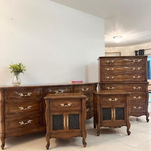 brown club dress Laminate + Cane Dresser / Nightstands – Rehaus