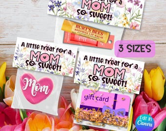 Mom So Sweet Treat Bag Topper, Mother’s Day Gift, 3 Sizes
