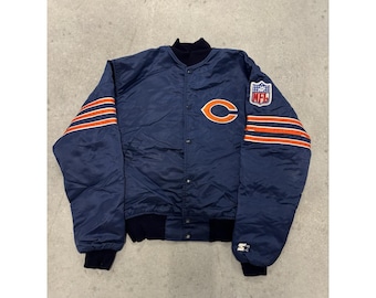 Vintage 90s Starter NFL Pro Line Chicago Bears Satin Bomber Jacket