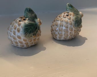 Vintage Pine Cone Salz & Pfefferstreuer Keramik Rustikal Cabin Cottage Dekor