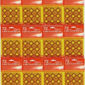 Paquete de 12 tarjetas con 8 disparos y tapa de aro para tapa de juguete (864 en total), multicolor