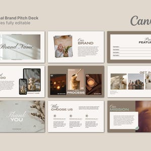 Canva Pitch Deck Template | Minimal Brand Presentation for Startups ...
