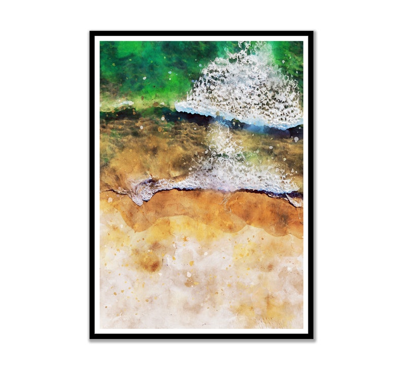 coastal artwork original artwork print Sea and sand watercolour painting Home decor hand made nautical gift Printable wall art