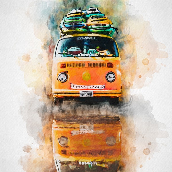 Vw Bus Art Etsy