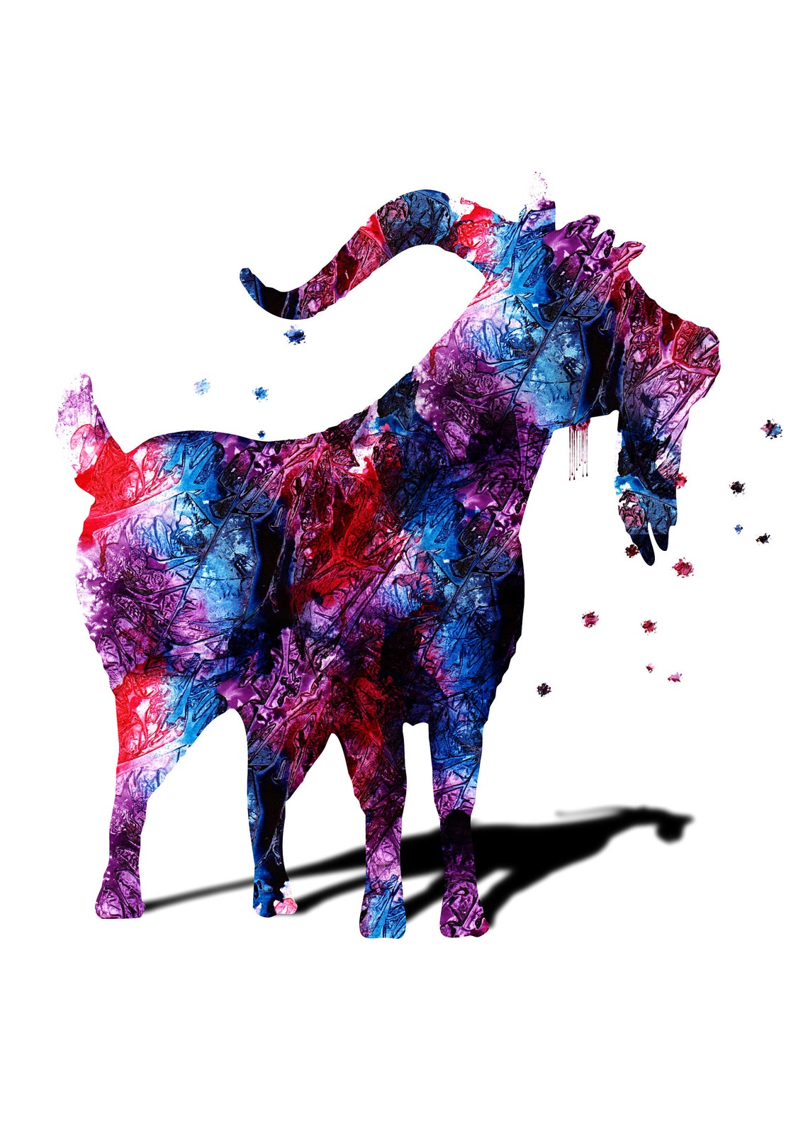 Goat Abstract Painting Instant Download Printable Art for - Etsy