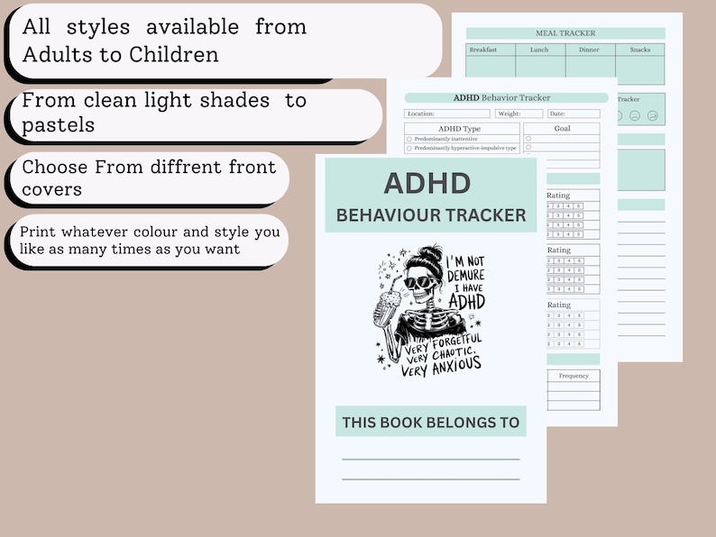 ADHD Behavior Tracker Printable, Daily Focus Emotion Log (digital ...
