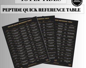Peptide Marketing Flyer, Peptide Therapy Guide, Clinical Brochure for Research, Quick Reference Table PDF, Dosage & Benefits Cheat Sheet
