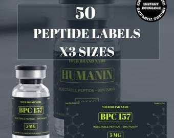 Peptide Labels, Peptide Therapy Labels, Peptide Vial Label Templates, Neon Labels, 50 Peptides Label, Editable Peptide Label, peptide clinic