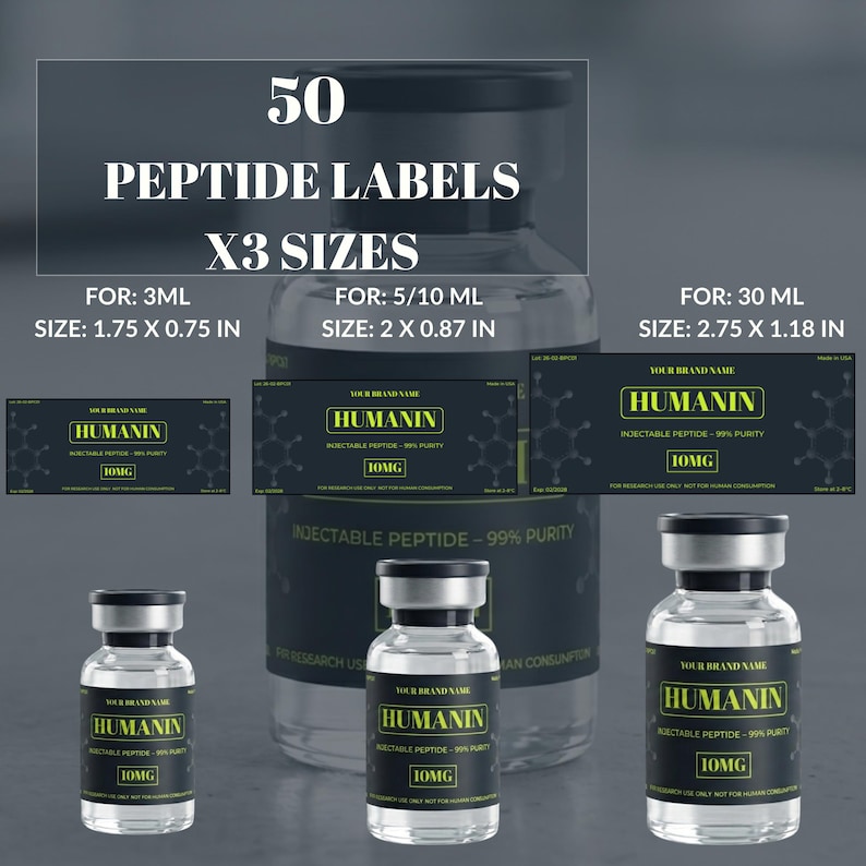 Peptide Labels, Peptide Therapy Labels, Peptide Vial Label Templates ...