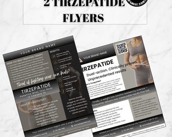 Tirzepatide Flyers, Weight Loss Clinic Marketing Canva Template (Digital Download)