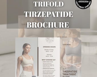Tirzepatide Weight Loss Brochure, Weight Management Flyer, Wellness Clinic Guide, Editable Canva Template, Premium Trifold Design
