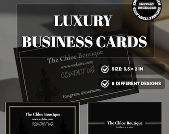 Luxury Business Cards, Gold Black Business Card Template, Printable Business Card, Professional, Modern, Elegant, Premium Business Cards