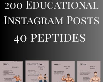 Peptide 200  Educational Instagram Posts, Peptide Therapy Content Pack for Clinics, Fitness & Wellness Brands, Ready-to-Post IG Graphics