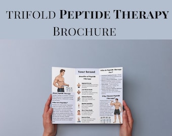 Peptide Therapy Trifold Brochure Template – Editable in Free Canva, Print Ready, Med Clinic Flyer, Marketing Handout Healthcare Provider