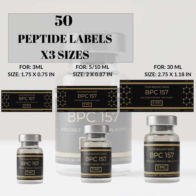 Peptide Labels, Peptide Therapy Labels, Peptide Vial Label Templates ...