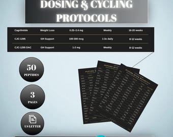 Peptide Dosing Cycling Protocols Quick Reference Chart (Digital Download)