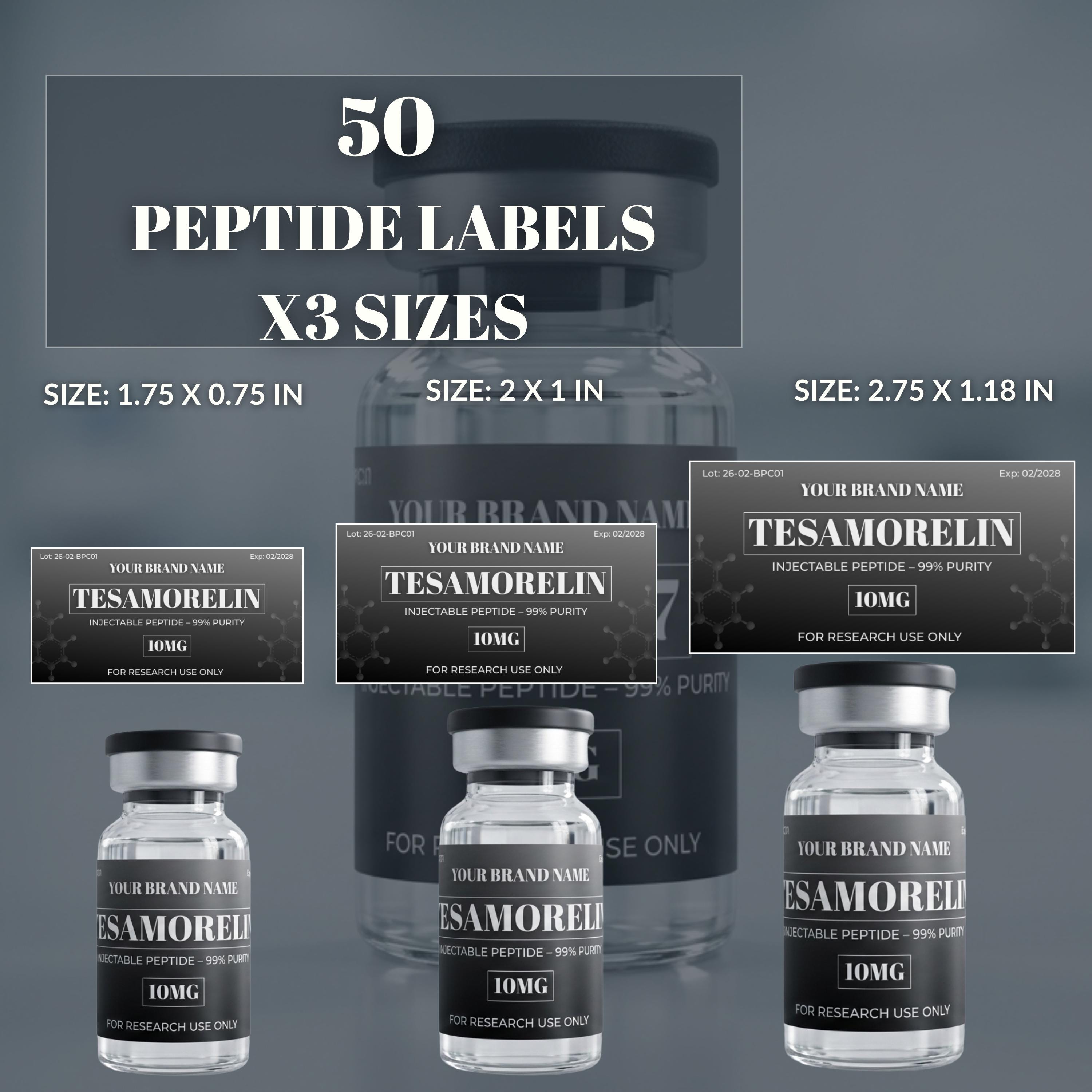 Peptide Labels, Peptide Therapy Labels, Peptide Vial Label Templates ...