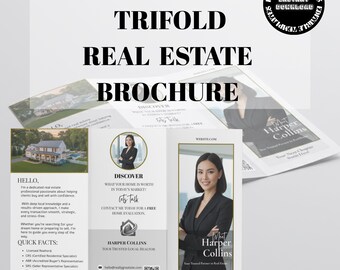 Real Estate Marketing Brochure, Agent  Introduction Template. Real Estate Marketing, Tri-Fold Realtor Brochure, Tri-Fold Real Estate Flyer