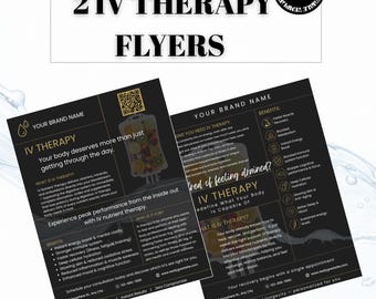 IV Therapy Flyer Template Bundle, IV Hydration Marketing Duo, Mobile IV Medspa Flyer, Vitamin Drip, Nurse Injector Branding, Canva Editable