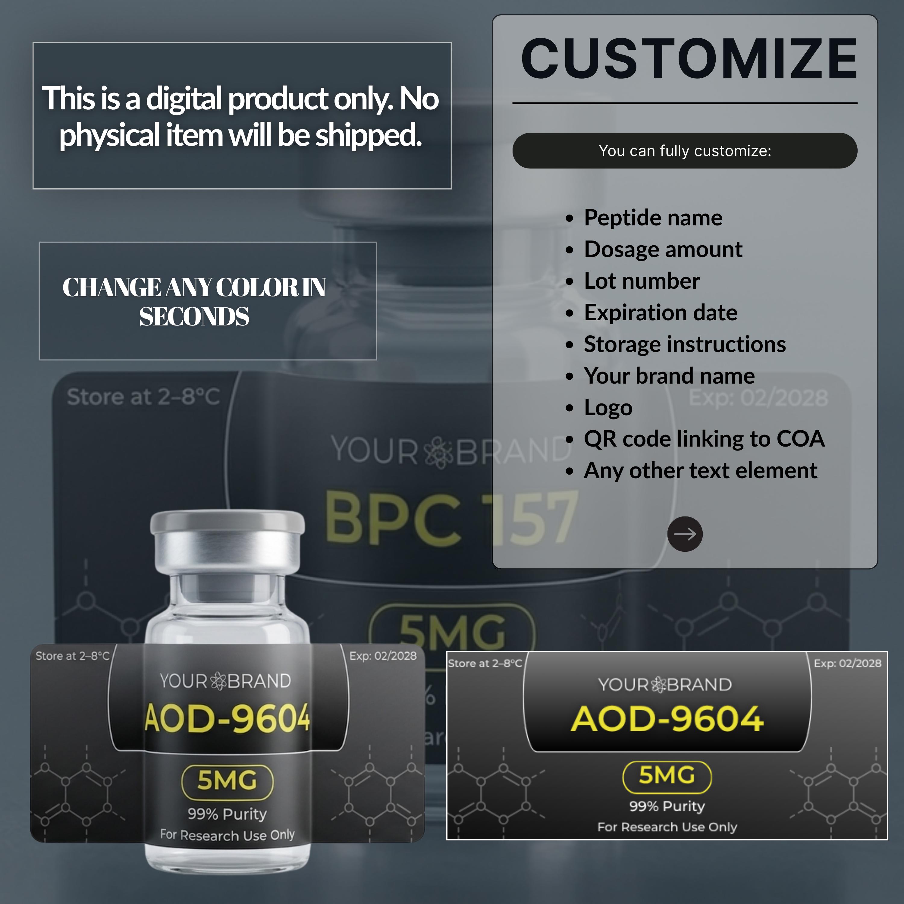bpc 157 expiration date Editable Peptide Vial Labels, 50 Pre-filled Designs, 3 Sizes (Digital Download) Bpc 157 Tb500 Kpv Sun deficiency Optimal Electrolyte (Flavor):Peach