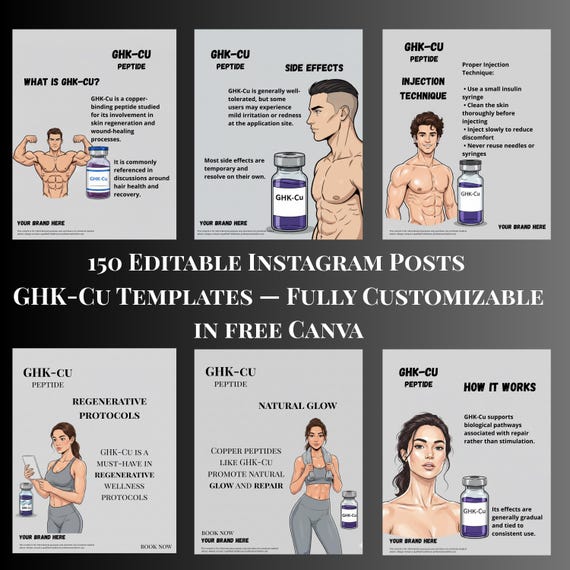 Ghk-cu Instagram Templates, Wellness & Fitness, 150 Editable Posts (digital  Download)