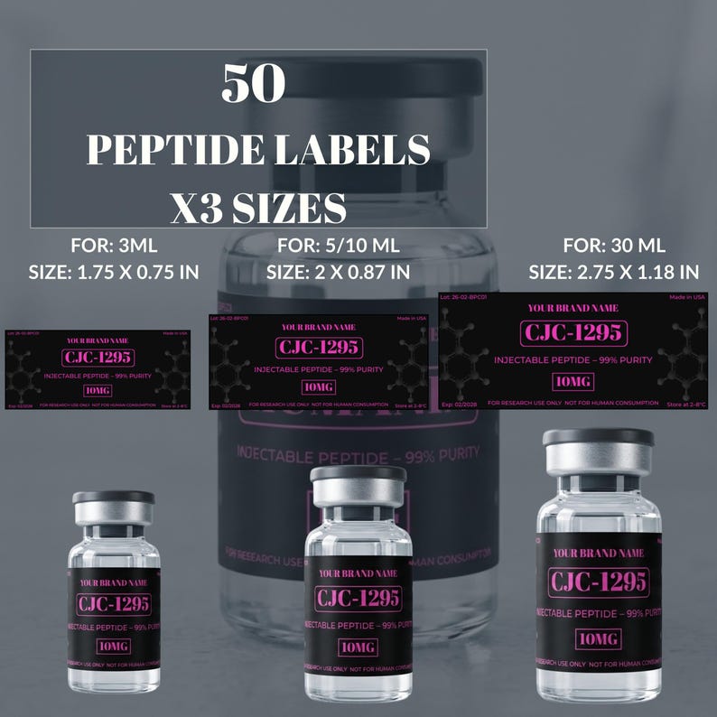 Peptide Label, Peptide Therapy Labels, Peptide Vial Label Templates ...