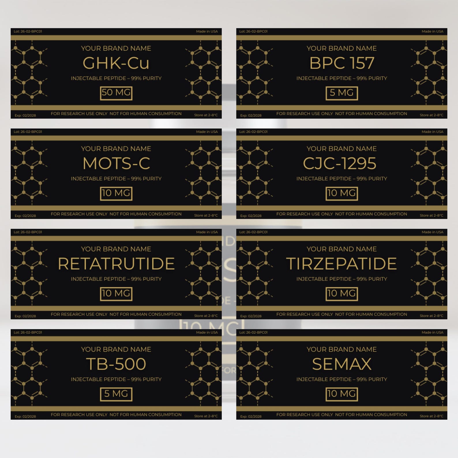 Peptide Labels, Peptide Therapy Labels, Peptide Vial Label Templates ...