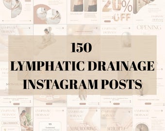 Lymphatic Drainage Instagram Templates – 150 Canva Posts, Stories for Wellness Clinics (Digital Download)