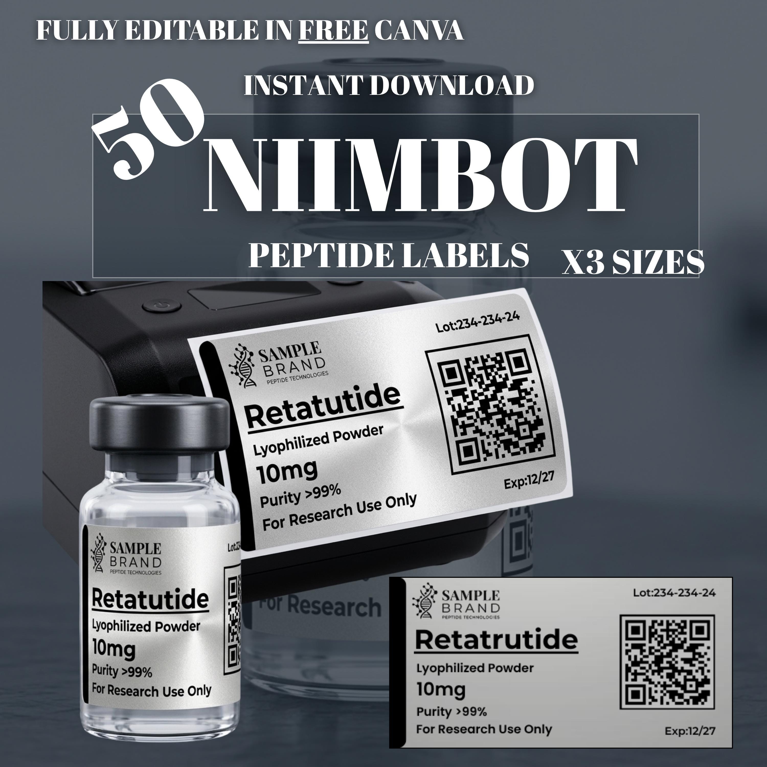 pt141 amazon price Niimbot Peptide Vial Labels | Silver Holographic Canva Templates, QR Code Vial Labels | Research Medical Spa Clinic | Instant Download l-carnitine power Flavor:Coconut Caramel l carnitina y cromo