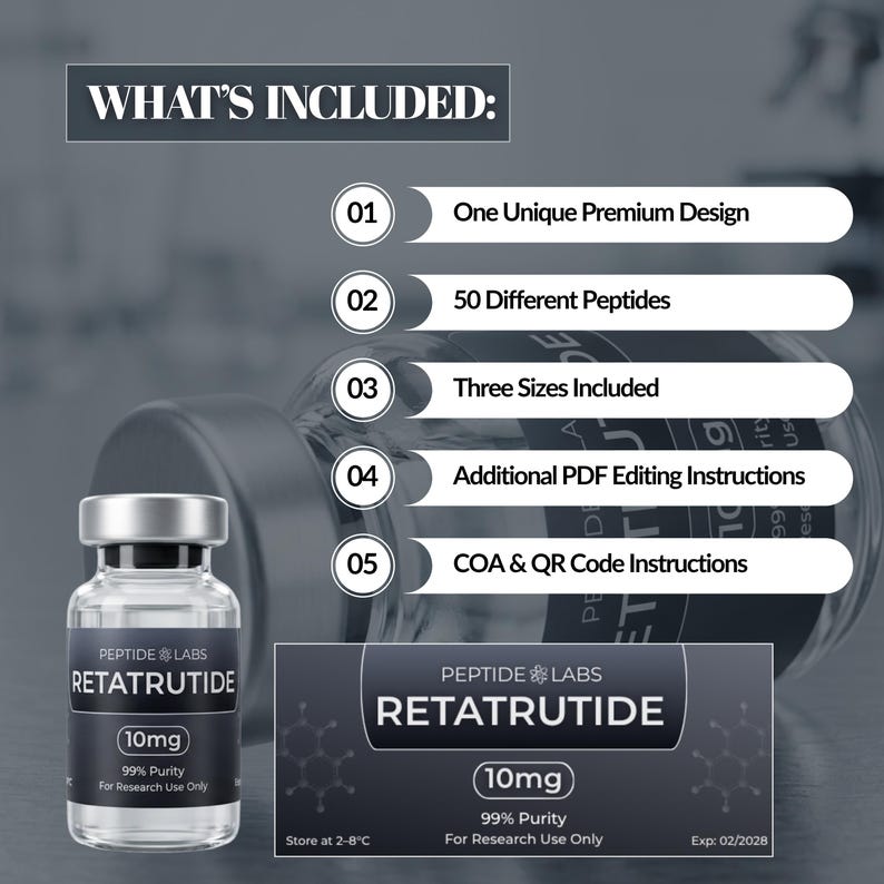 Peptide Labels Template, Peptide Therapy, Peptides, Vial Labels ...