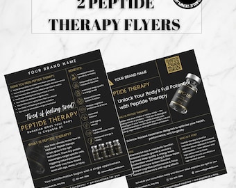 Peptide Therapy Flyer Templates, Black Gold Clinic Marketing (Digital Download)