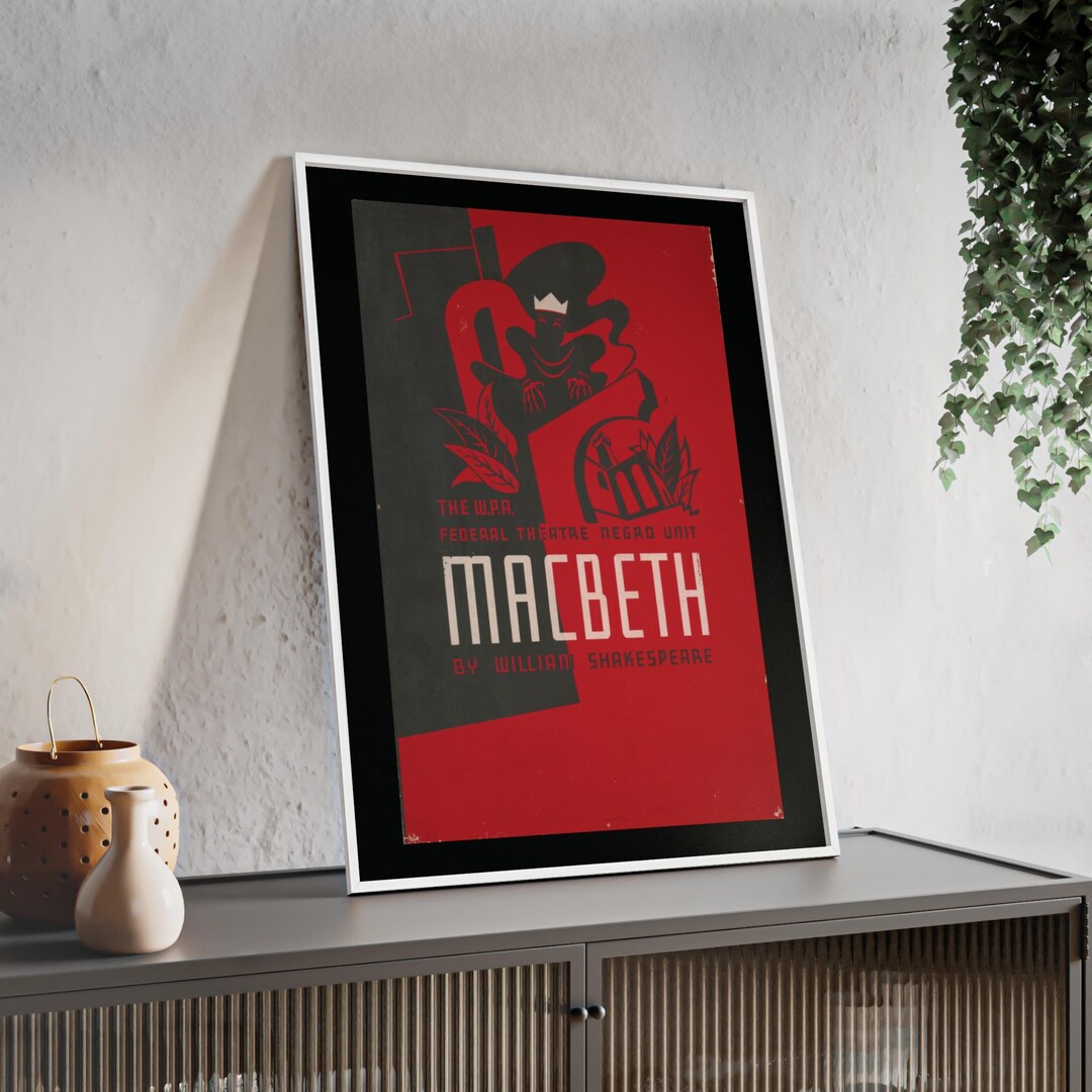 Macbeth Theatre Poster With Wooden Frame | Vintage Playbill Art - Etsy