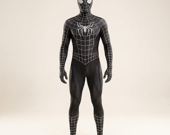Black Spider-Man Costume for Men, Black Symbiote Spiderman Suit with Mask, Marvel Superhero Cosplay, Adult Halloween Costume, Peter Parker