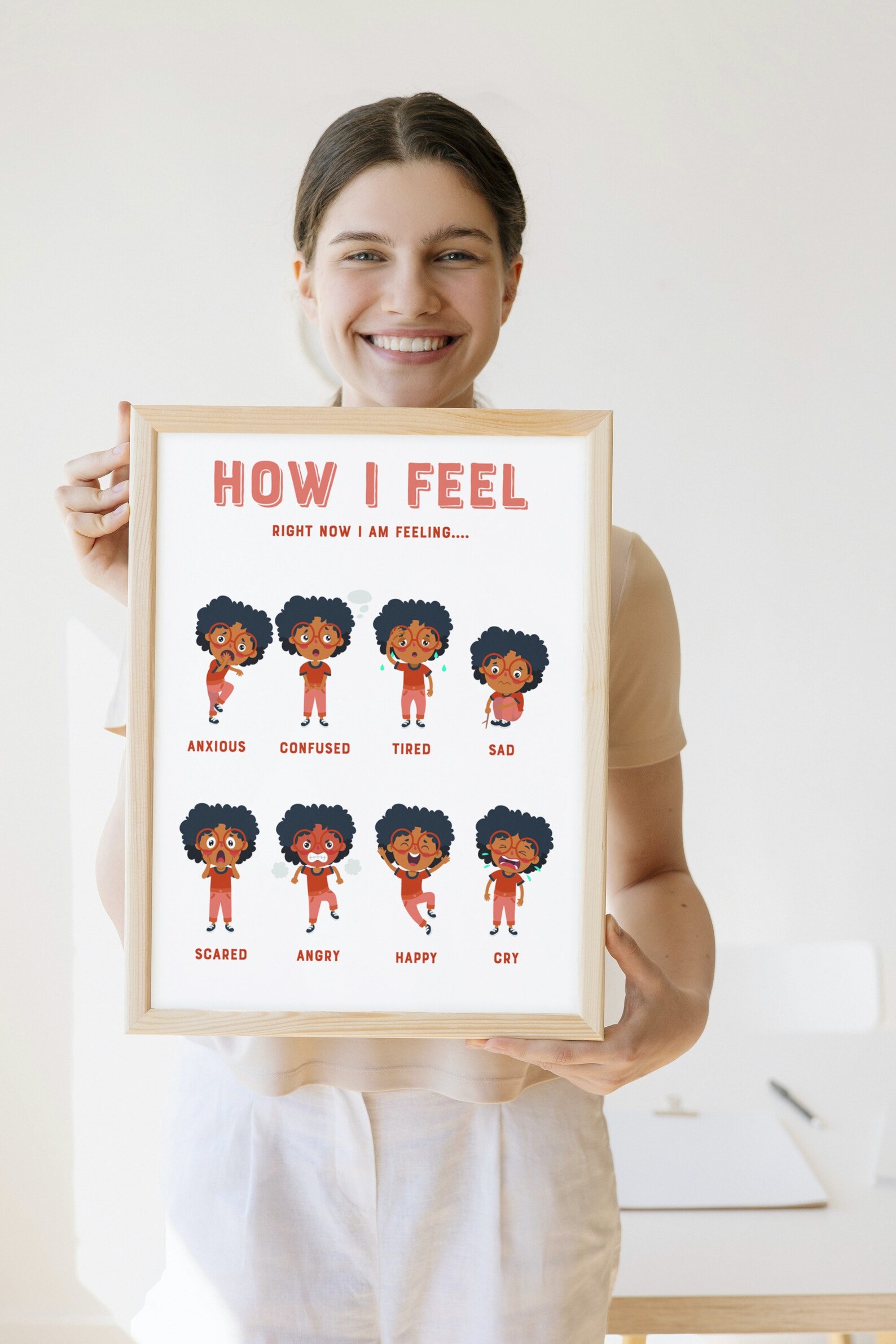 Feelings Poster, Emotions Chart, Classroom Decor, Affirmations Poster