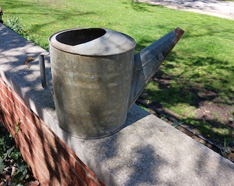 Antique Vintage Watering Can Galvanized With Handle 8 Quart Garden Decor Rustic Country Decor